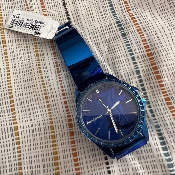 Juicy Couture Black Label Stainless Steel Blue Toned Bracelet Watch MSRP $125 main image 4